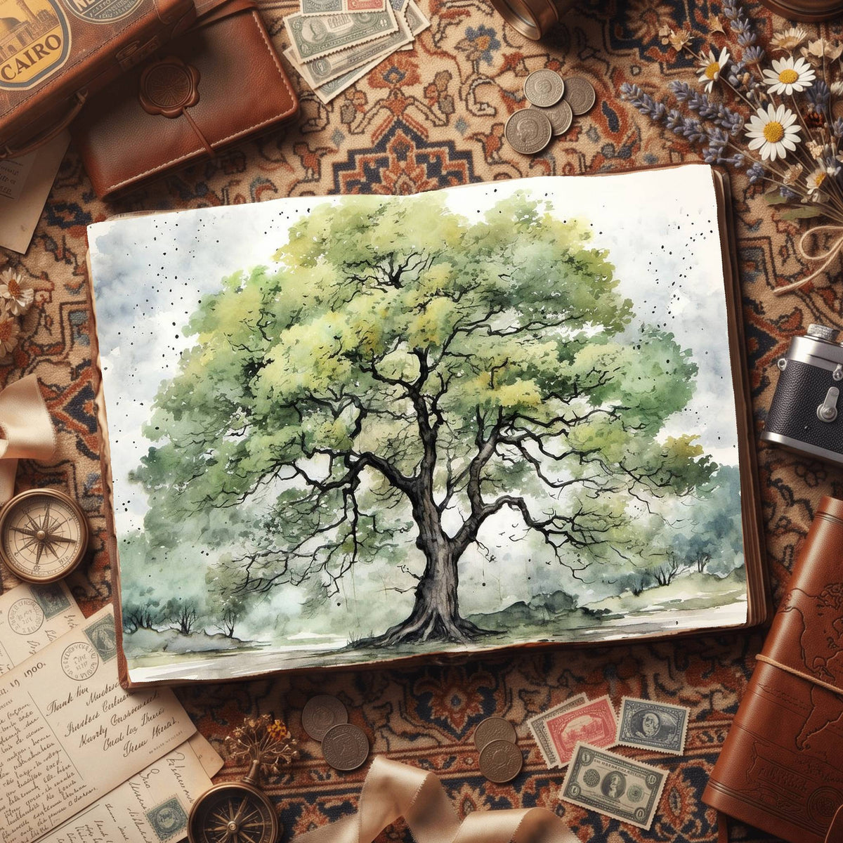 Gingko Trees Digital Papers
