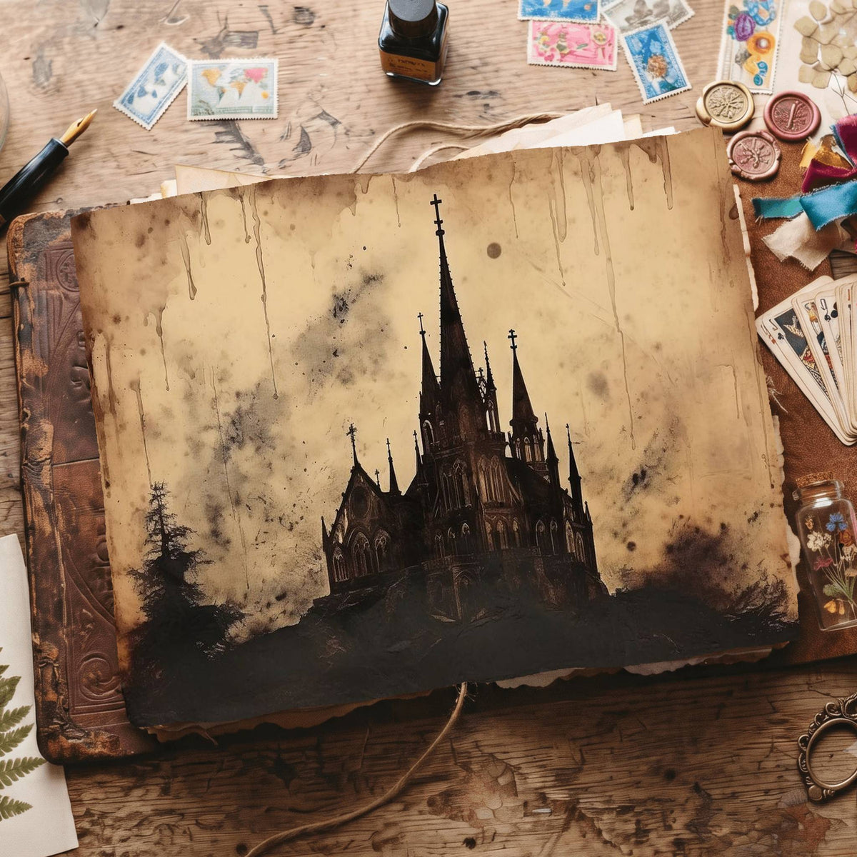 Gothic Castle Digital Papers