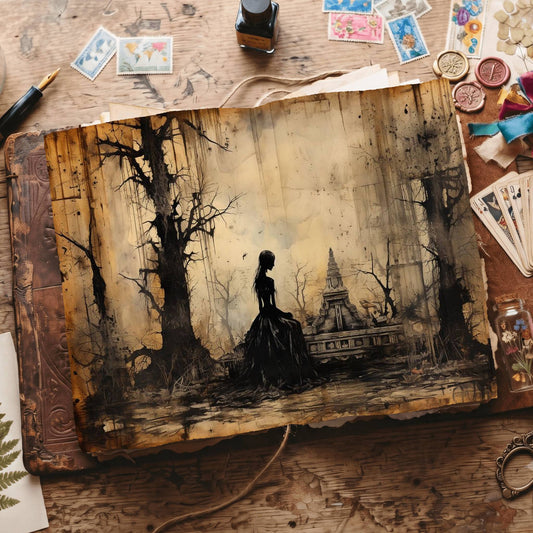 Gothic Cemetery Digital Papers