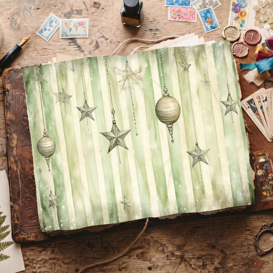 Green Christmas Digital Papers
