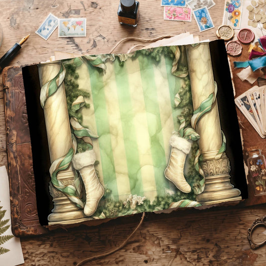 Green Christmas Digital Papers