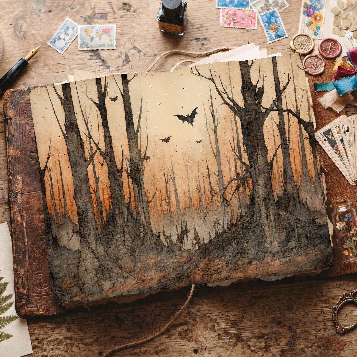 Halloween Bats Digital Papers