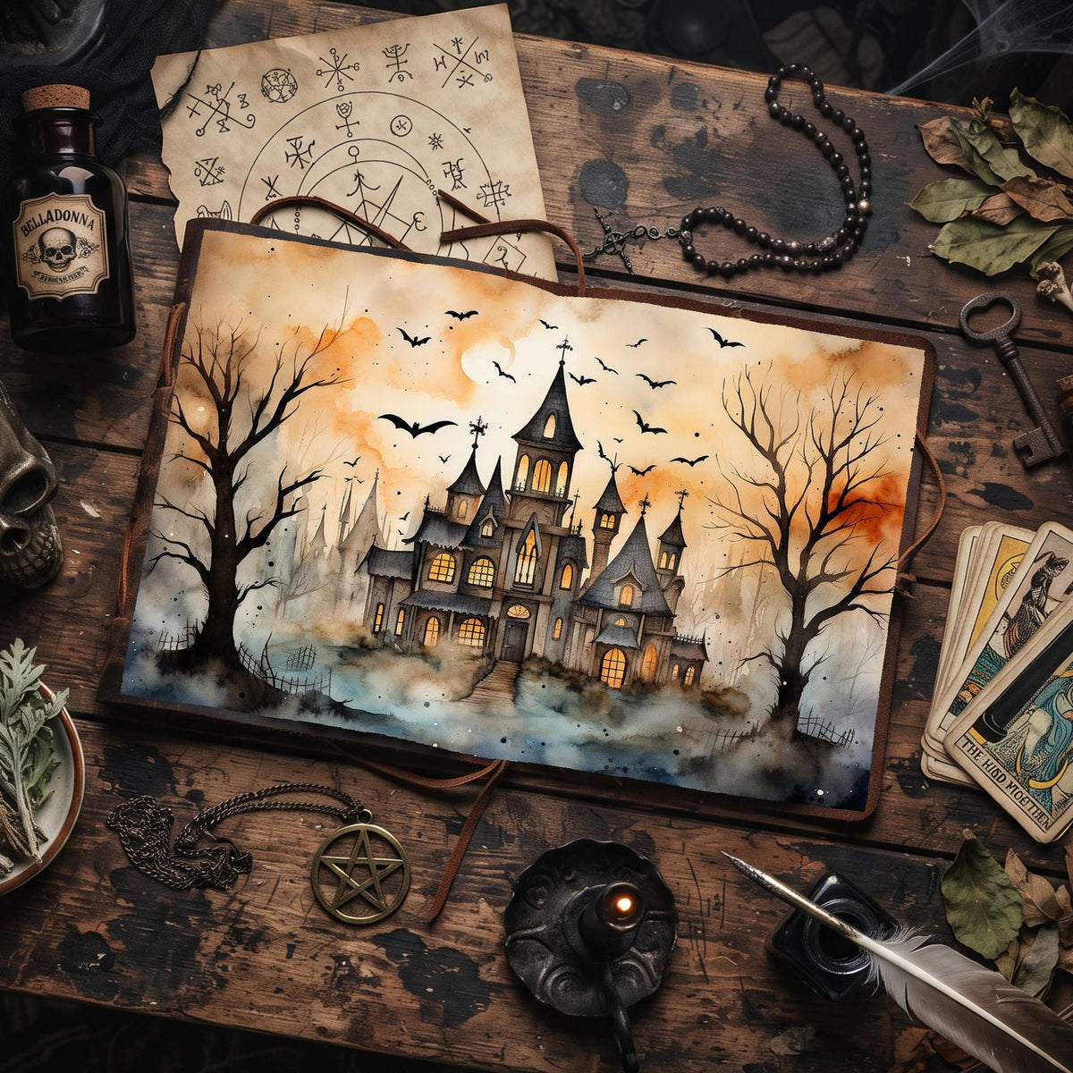 Halloween Spooky House Digital Papers