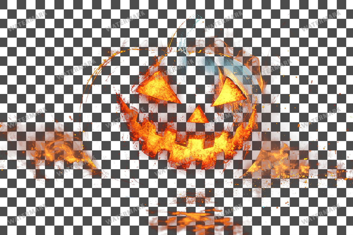 Halloween PNG overlay on a transparent checkered background, preview 1
