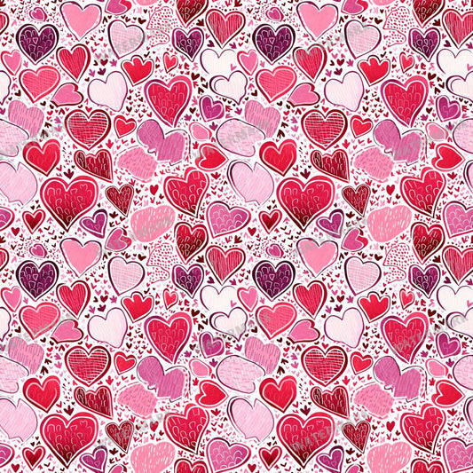 Heart Doodles Seamless Pattern