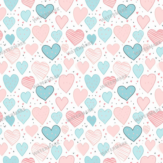 Heart Doodles Seamless Pattern