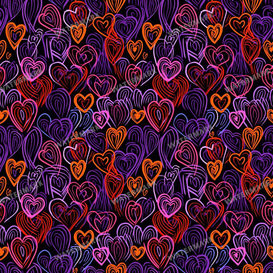 Heart Doodles Seamless Pattern