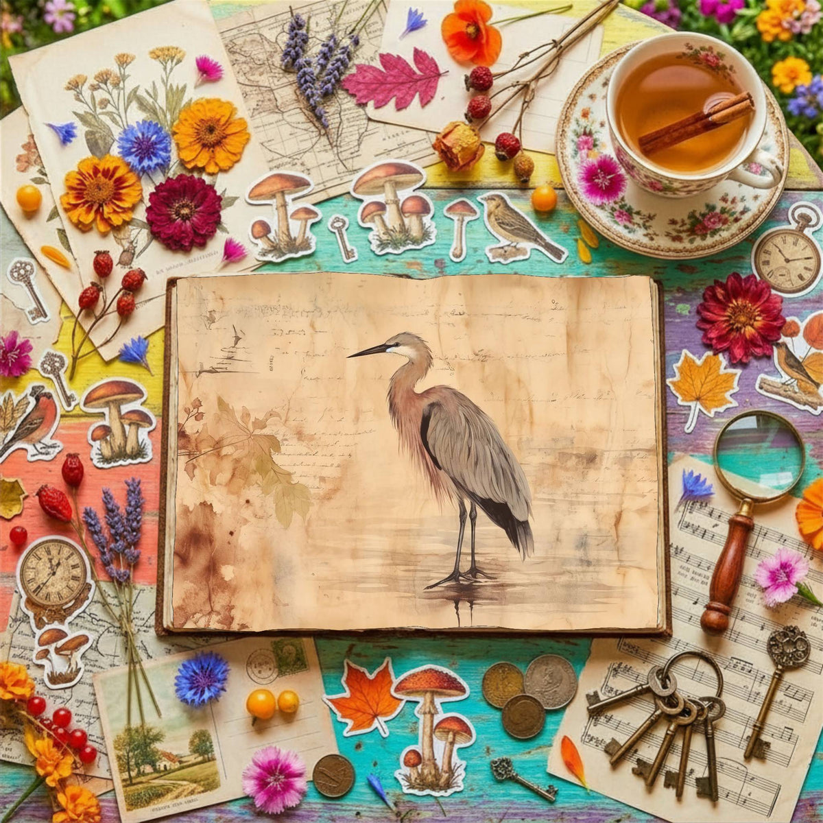 Heron Birds Digital Papers