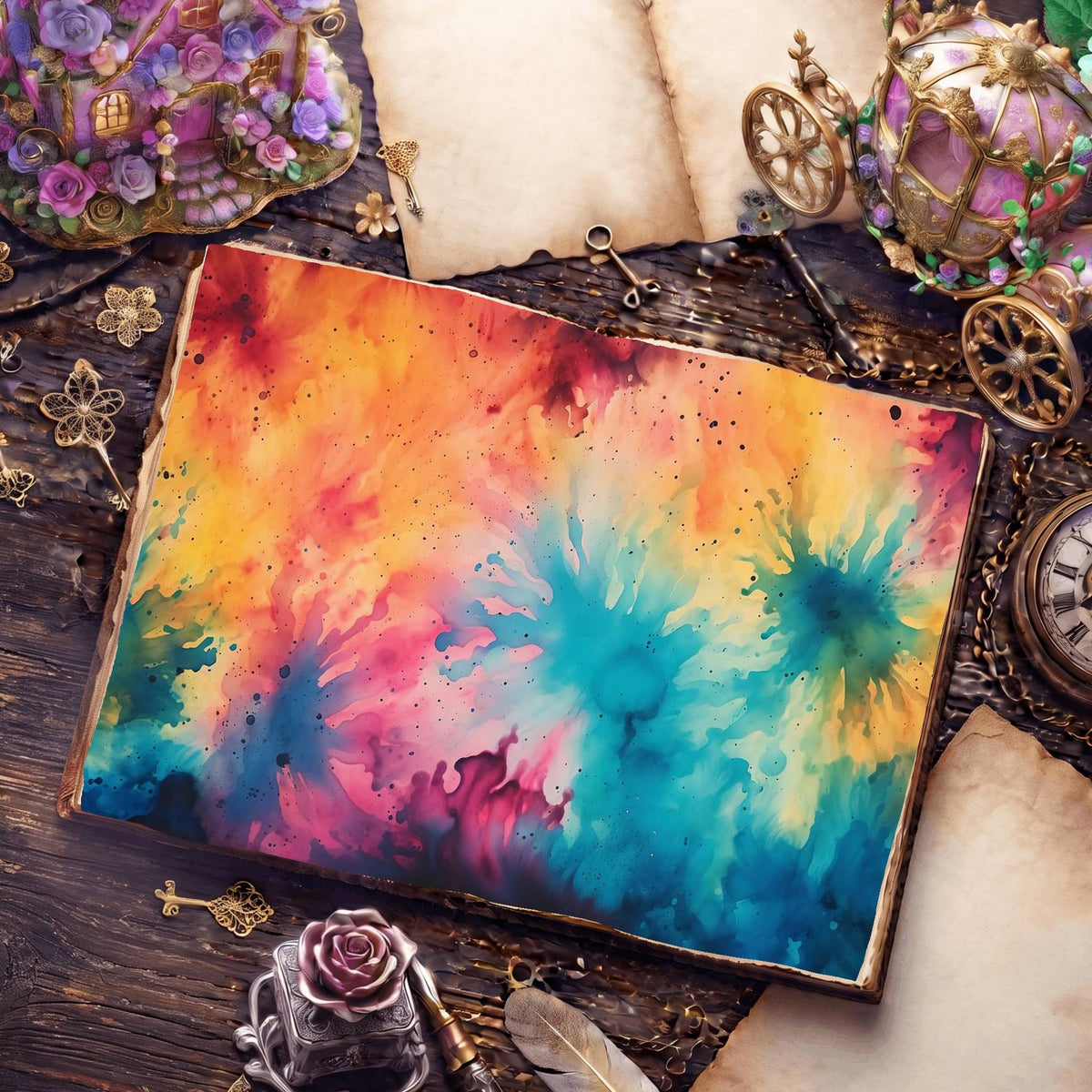 Hippie Tye Die Digital Papers