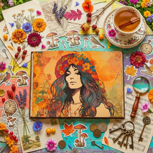 Hippie Woman Digital Papers