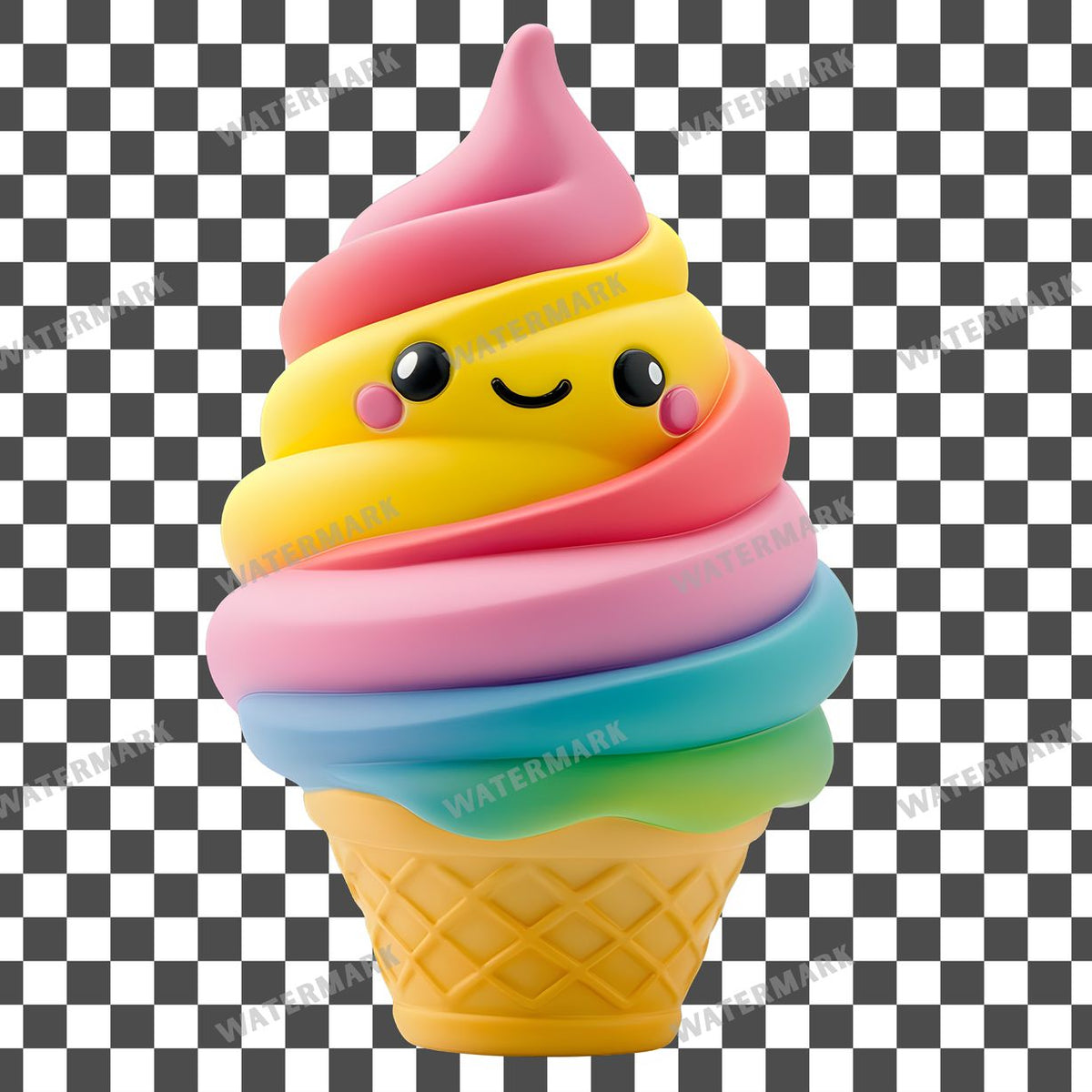 Ice Cream Kawaii Style Clipart Pngs