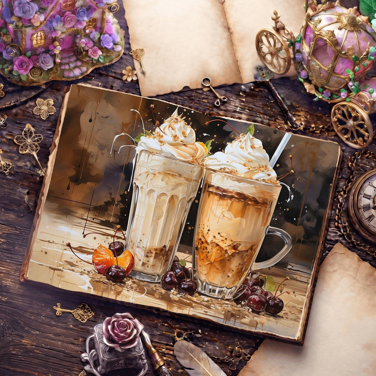 Iced Cappucino Digital Papers