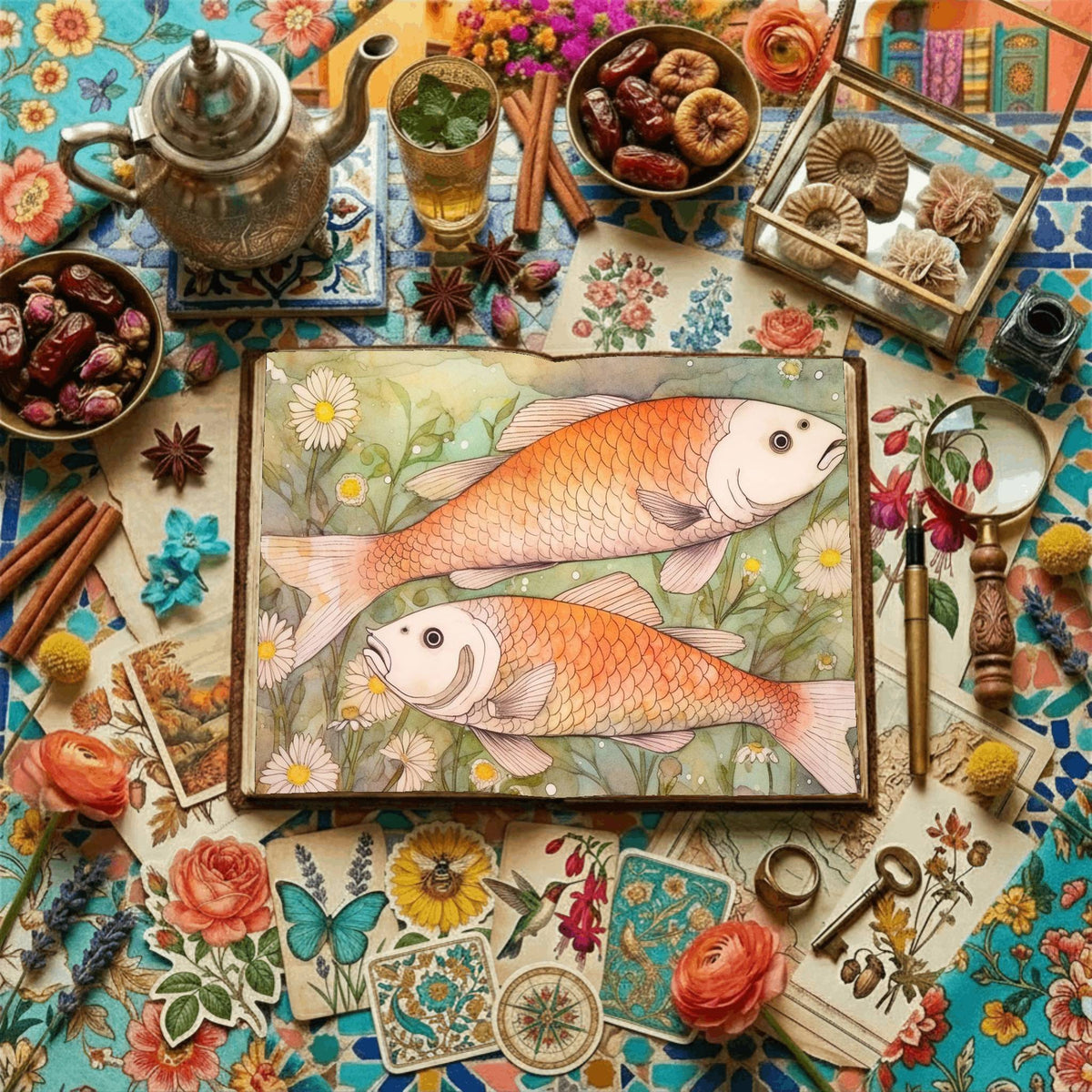 Koi Fish Digital Papers
