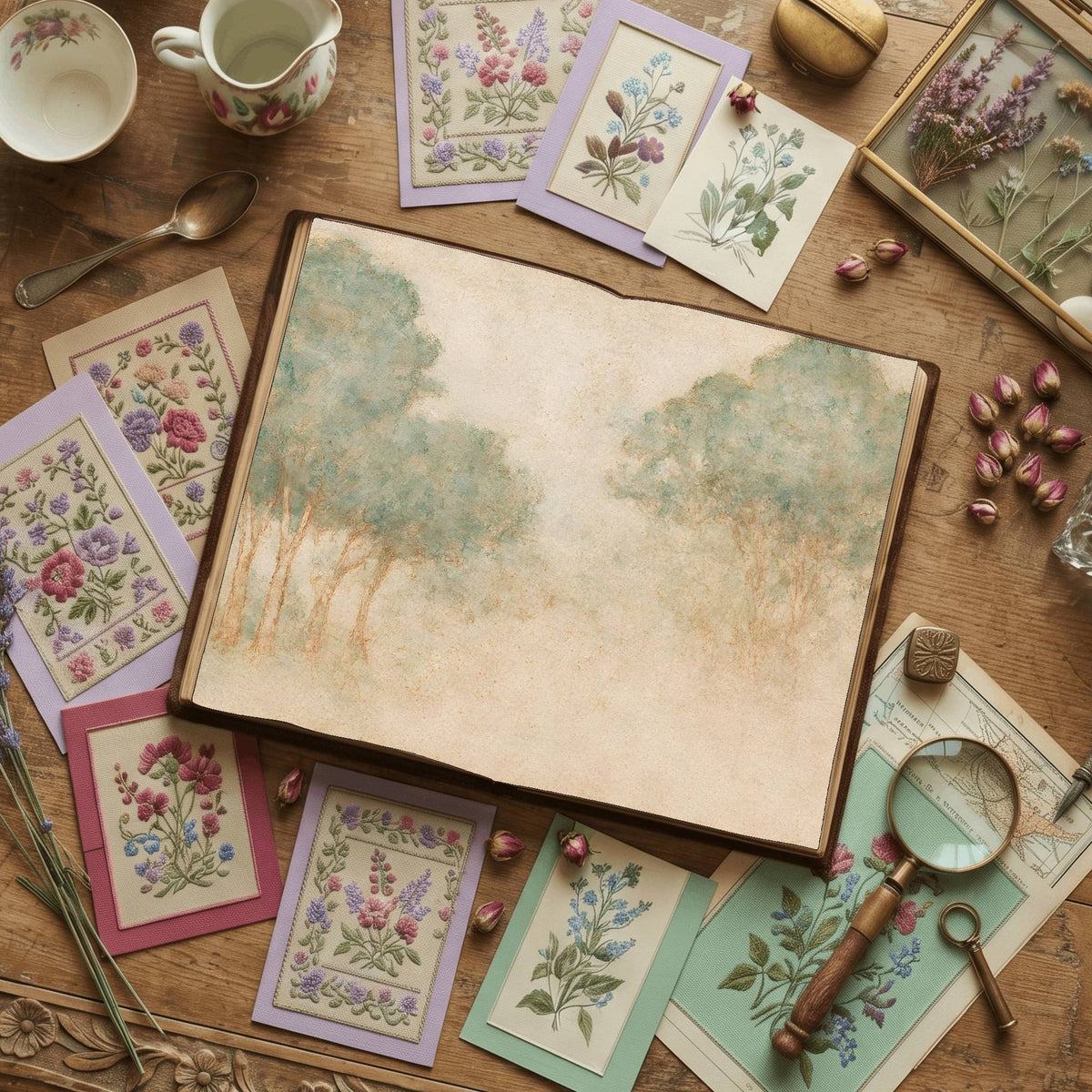 Light Woodlands Christmas Digital Papers