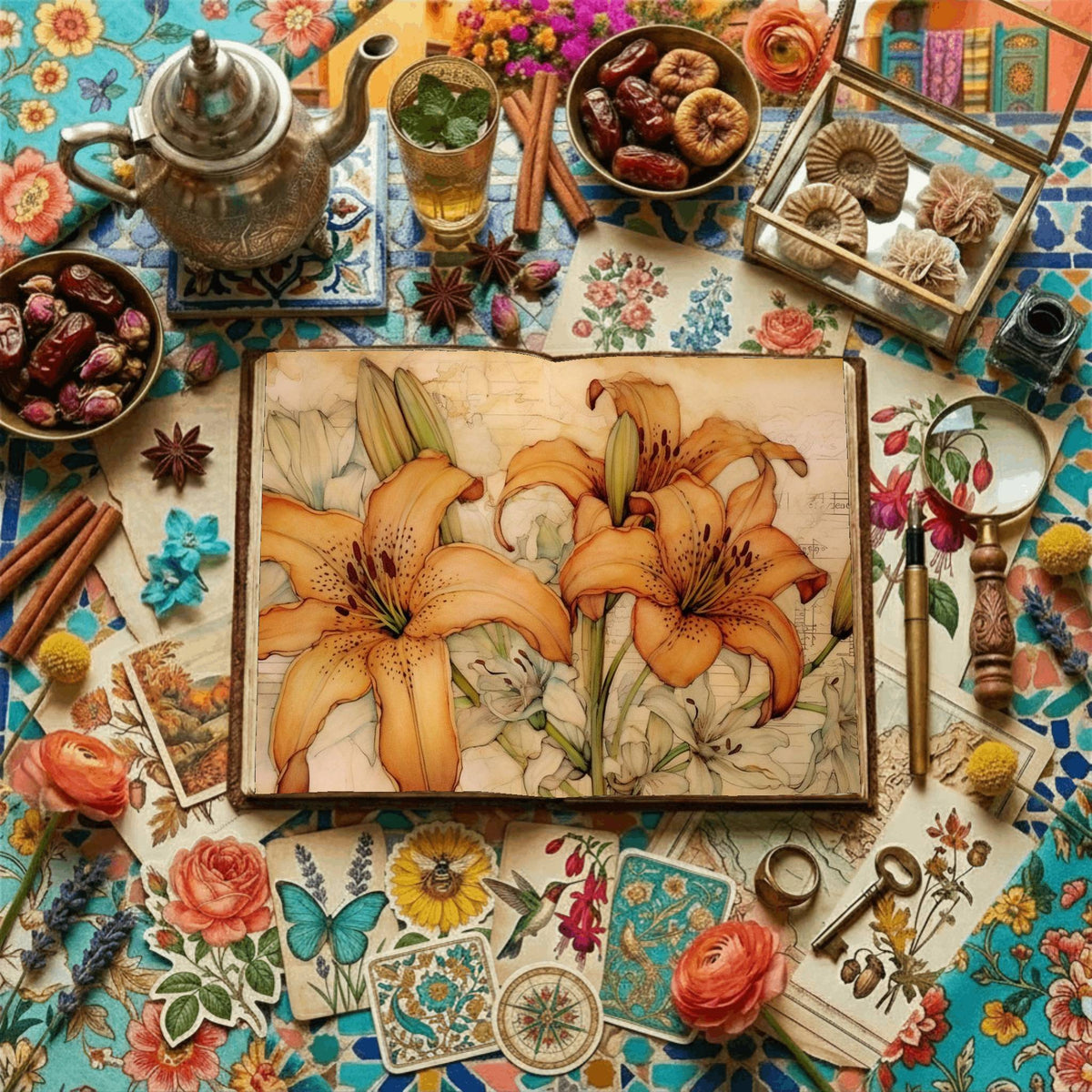 Lilly Watercolour Digital Papers