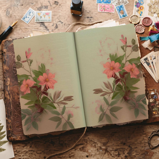 Lined Flower Digital Papers