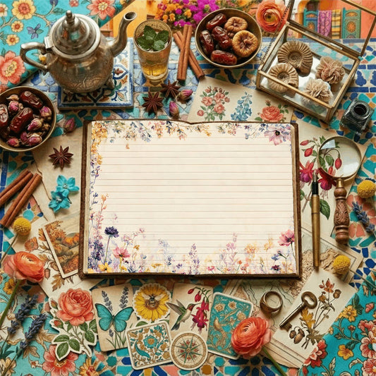 Lined Wildflower Digital Papers