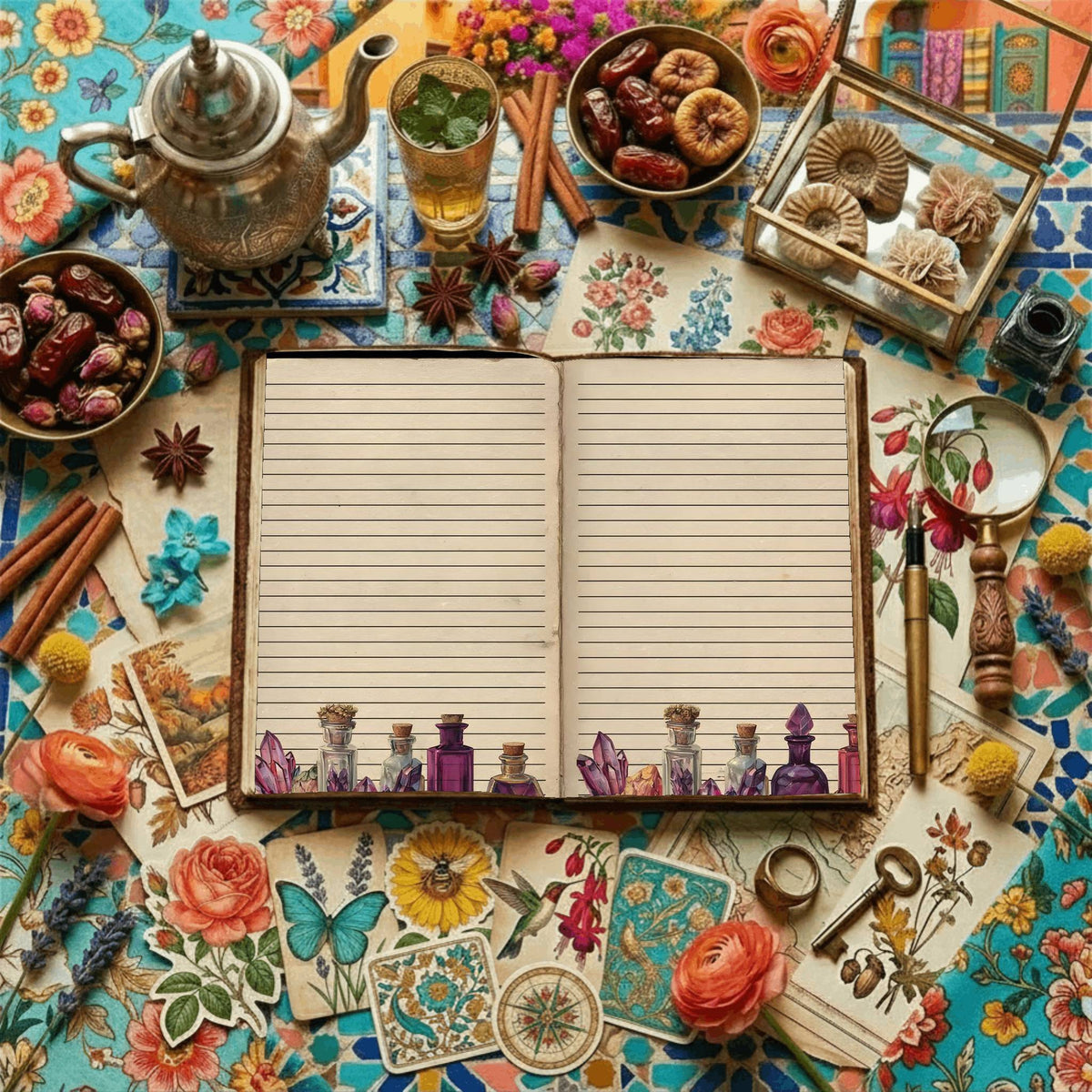 Lined Witchcraft Themed Digital Papers