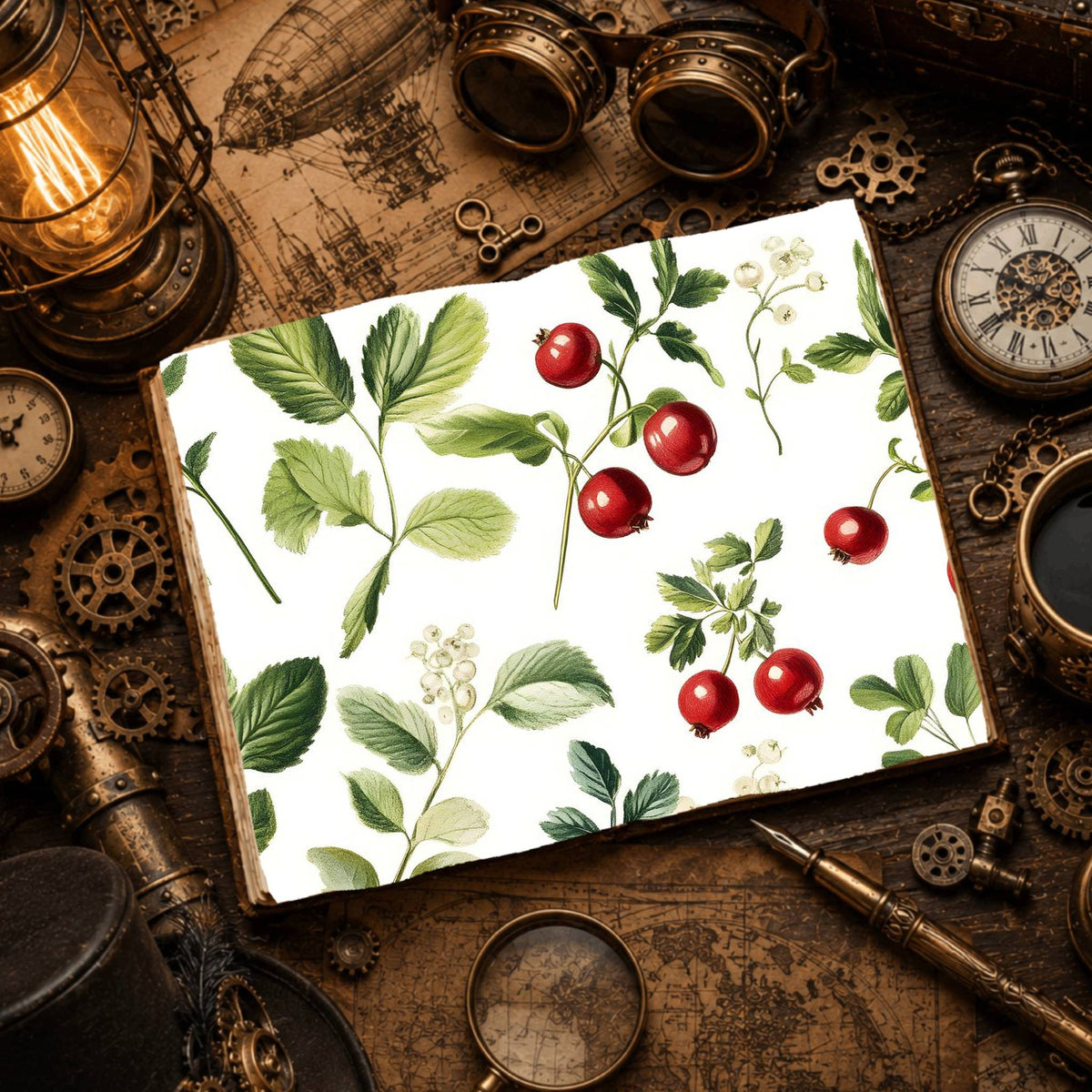 Lingonberries Digital Papers