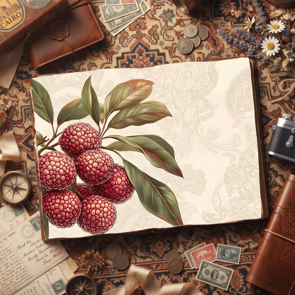 Lychees Digital Papers