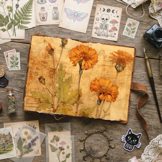 Marigold Flowers Digital Papers
