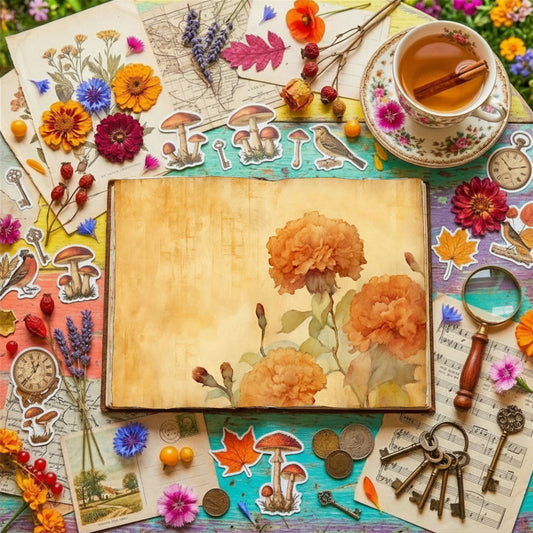 Marigold Flowers Digital Papers