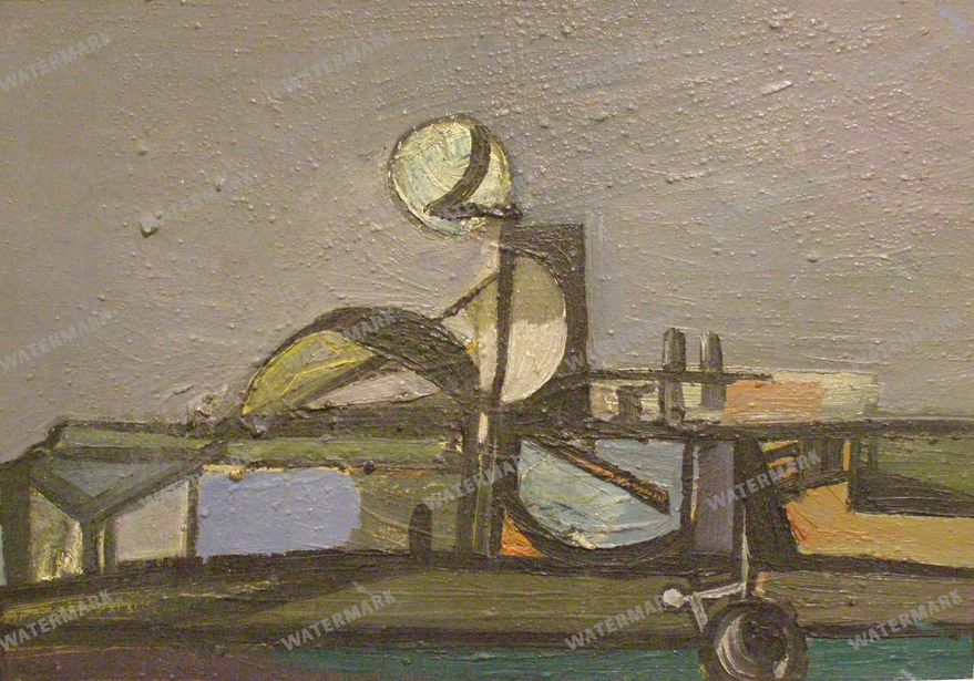 Martin Benka Beside Woodcutters 1940S Vintage Paintings