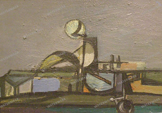 Martin Benka Beside Woodcutters 1940S Vintage Paintings