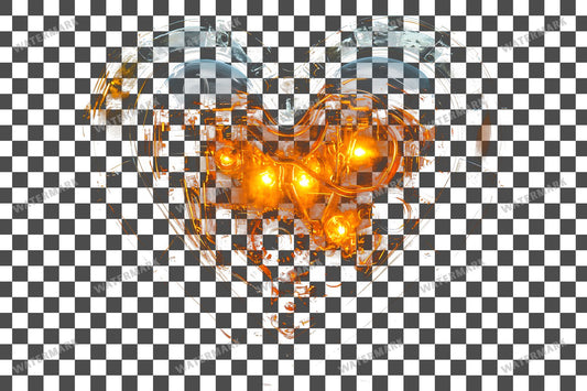 Mechanical Steampunk Heart Transparent Overlay Pngs