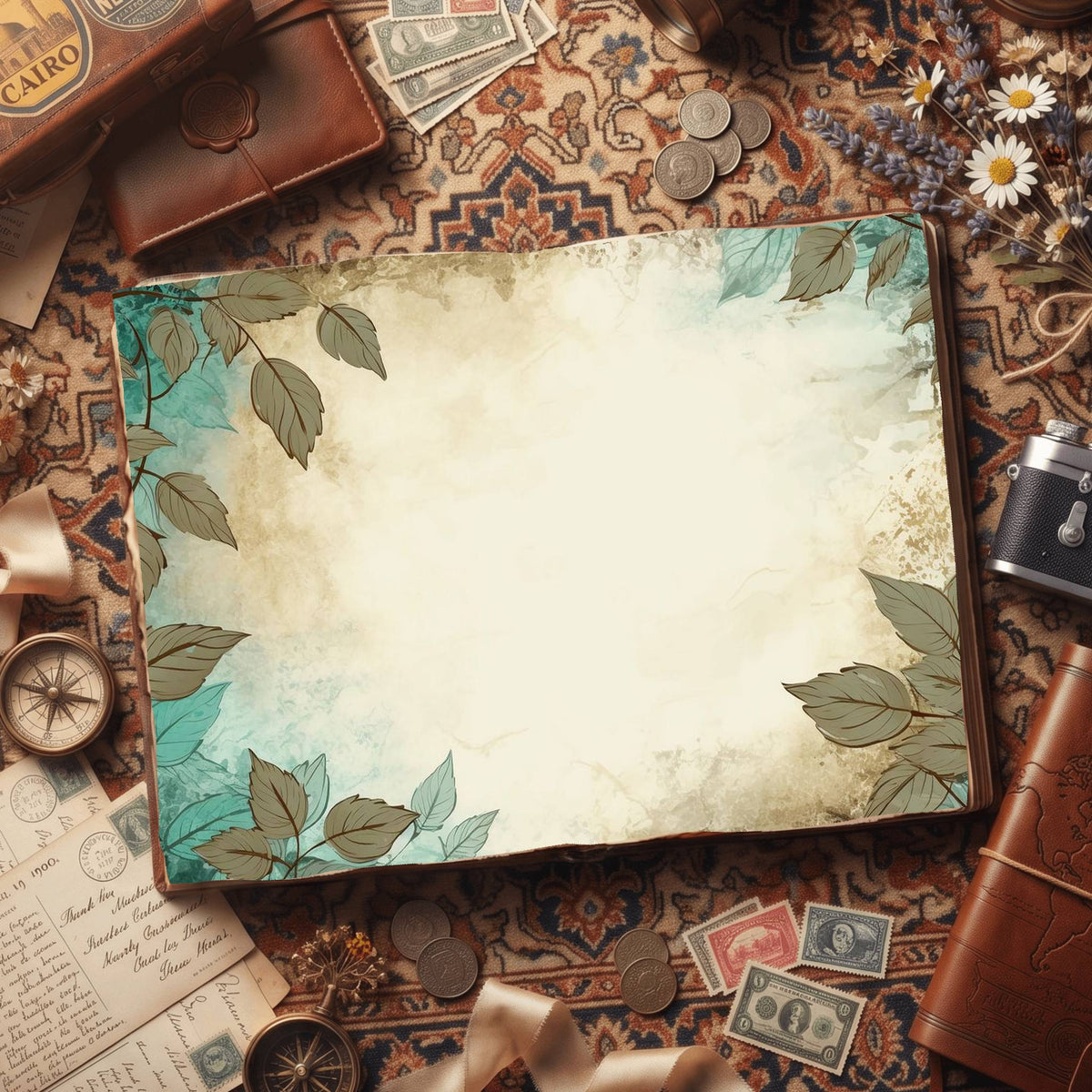 Mint Leaves Digital Papers
