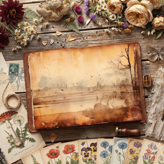 Misty Riverscape Digital Papers