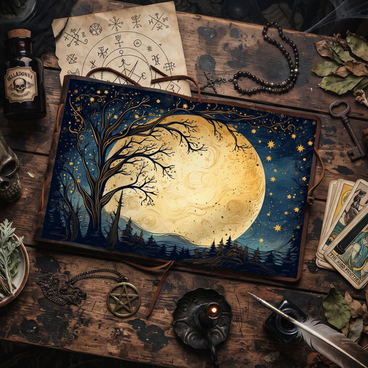 Moonlit Tree Digital Papers