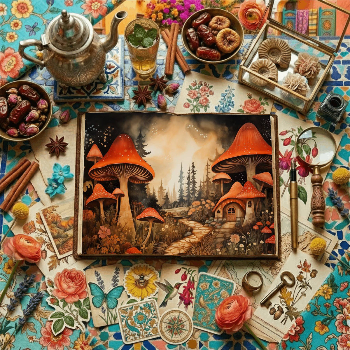 Mushroom Village Digital Papers
