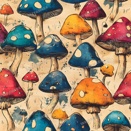 Mushrooms Seamless Pattern