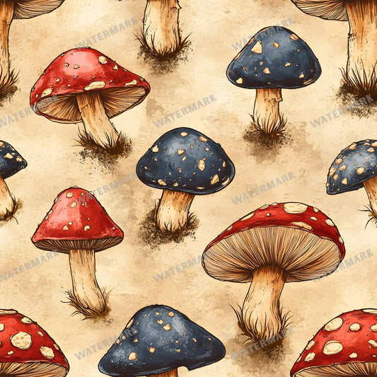 Mushrooms Seamless Pattern