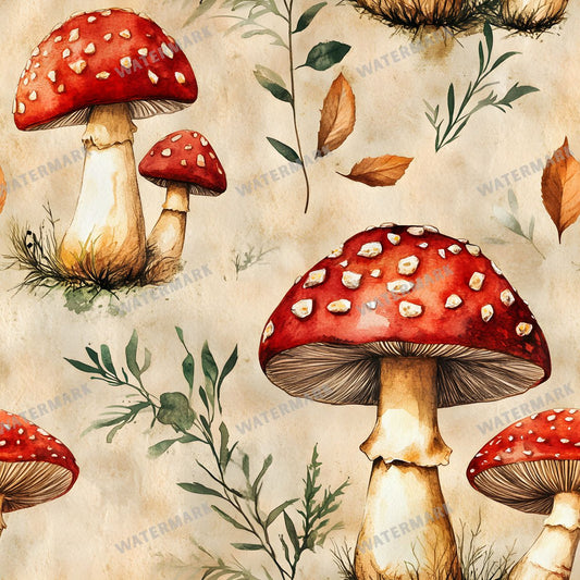 Mushrooms Seamless Pattern