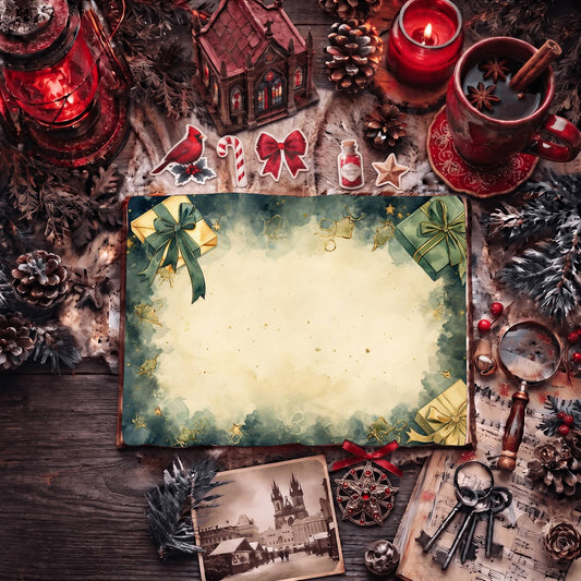 Navy Blue Christmas Gift Digital Papers
