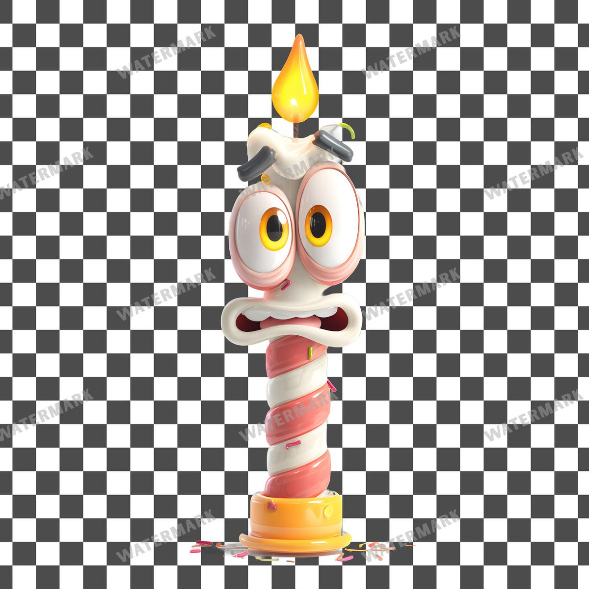 Nervous Birthday Cake clipart PNG on a transparent background, design 1