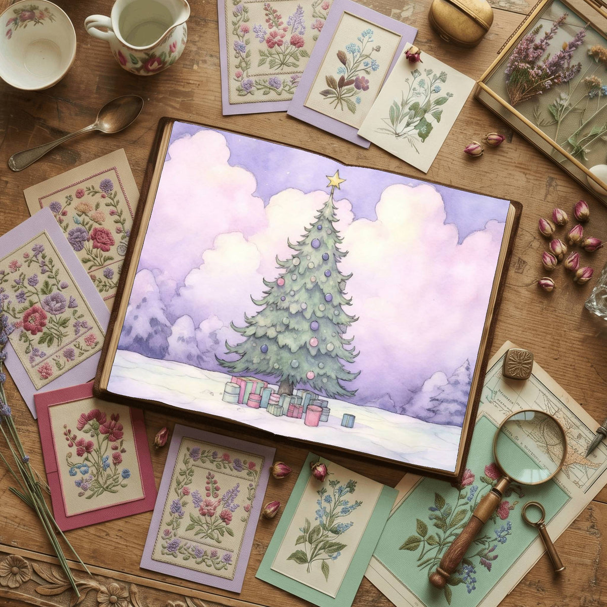 Pastel Chirstmas Tree Digital Papers