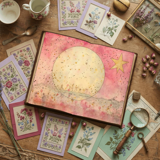 Pastel Pink Moon Digital Papers