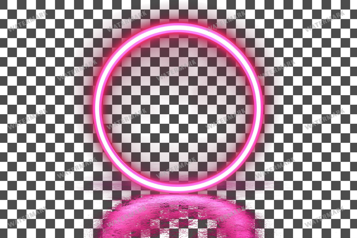 Pink Neon Light Ring Transparent Overlay Pngs