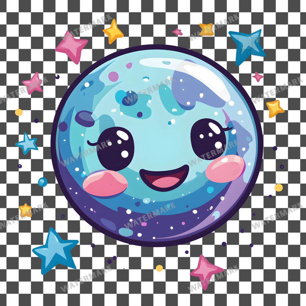 Planet Kawaii Style Clipart Pngs