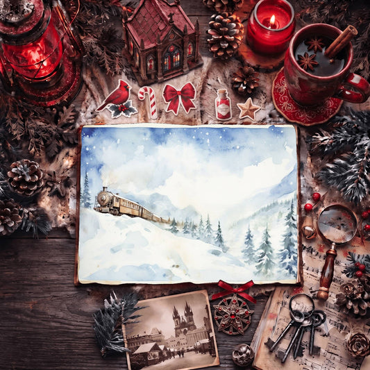 Polar Express Christmas Digital Papers