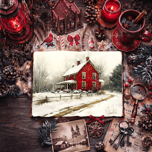 Red Christmas Digital Papers