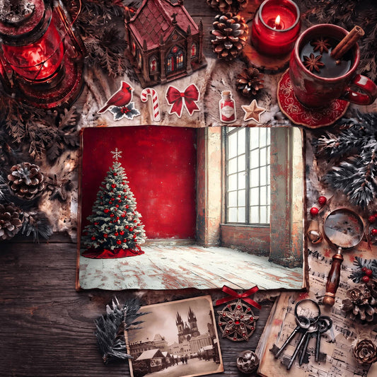 Red Christmas Digital Papers
