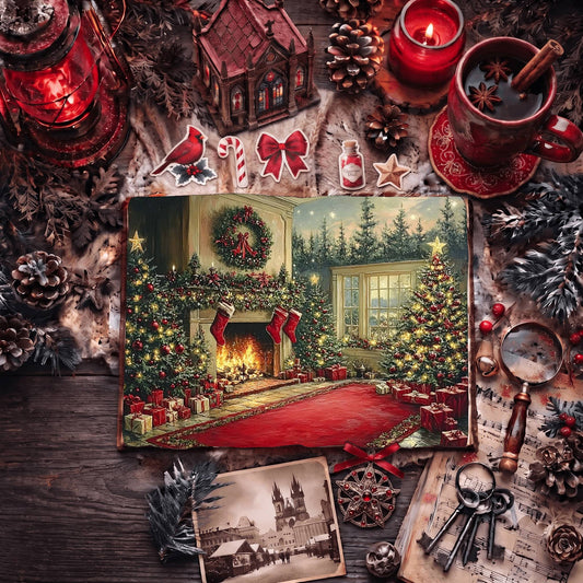 Red Christmas Digital Papers