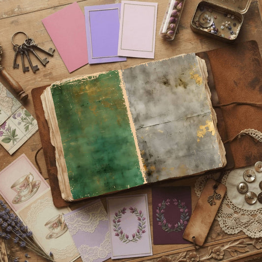 Regal Damask printable junk journal papers, digital download preview