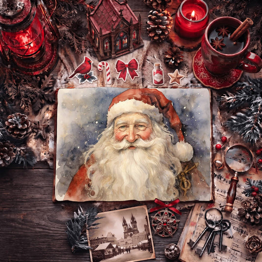 Santa Claus Christmas Digital Papers