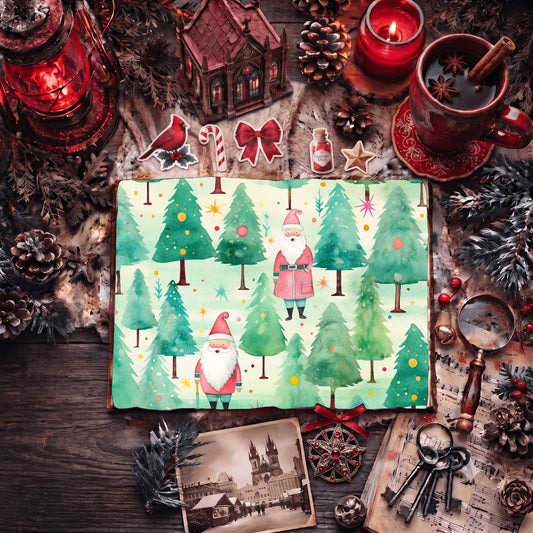 Santa Pastel Christmas Digital Papers