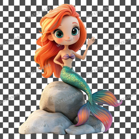 Sitting Mermaid Clipart Pngs
